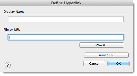 Define Hyperlink Dialog