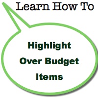 Highlight Over Budget Items
